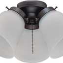 Westinghouse 7785000 Three-Light Led Cluster Ceiling Fan Light Kit, Oil Rubbed Bronze Finish with Frosted Ribbed Glass , White ((Pack of 1))