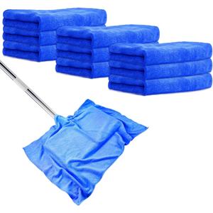 9 Pcs Extra Large Microfiber Cleaning Cloth, 20" x 30" Washable Reusable Large Floor Cloth Rags, Microfiber Towels for Mop Cleaning Office Bathrooms Housekeeping (Navy Blue)