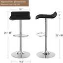 VECELO Bar Stools Set of 2, Counter Bar Stools with Swivel Bar and Adjustable Height, Modern PVC Barstools Bar Chairs for Kitchen/Bar/Dining Room/Living Room/Party, Black