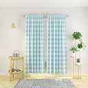 Buffalo Check Cotton Curtains 84 inch Length Kitchen Living Room Bedroom Sky Blue and White Gingham Plaid Window Curtain Panels Basement Drapes 2 Panels Rod Pocket Window Treatment Set