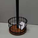 Pfaltzgraff Anvil Wire And Acacia Wood Paper Towel Holder, 13.25-Inch, Antique Black