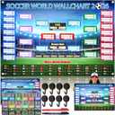 2 PCS Soccer Cup Schedule 2026 Poster Soccer Party Decoration Wallchart Showcase Waterproof Office Home Backdrop Banner Merchandise Football Fans Gifts 33x24"