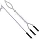 40" Fire Tongs Firewood Grabbers and Fire Poker Set, Stainless Steel Large Log Grabbers for Outdoor Fireset Fire Pit Bonfire Campfire Backyard Deck Indoor Fireplace Tools Set