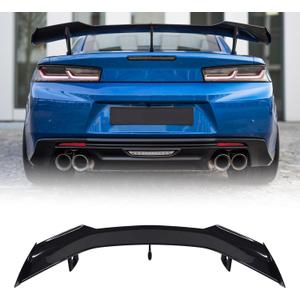 Rear Trunk Spoiler Wing Compatible with for Chevrolet Camaro ZL1 1LE SS RS LT ZL All Models 2016-2024 Lip Spoiler Wing Without Rear Spoiler Camera (Glossy Black)