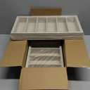 Juexica 2 Pcs Velvet Sunglasses Organizer Tray 6 Grid Sunglass Organizer Velvet Tray Stackable Glasses Display Case for Women Glasses Jewelry Display Watch (Beige)