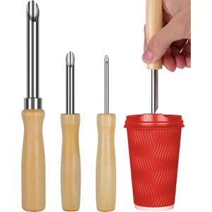 2 x Straw Puncher for Plastic Lids Lemonade Straw Hole Punch Lemonade Cups Hole Puncher for Plastic Lids, Lemonade Stand Supplies Hole Punch for Straw (3 Pack)