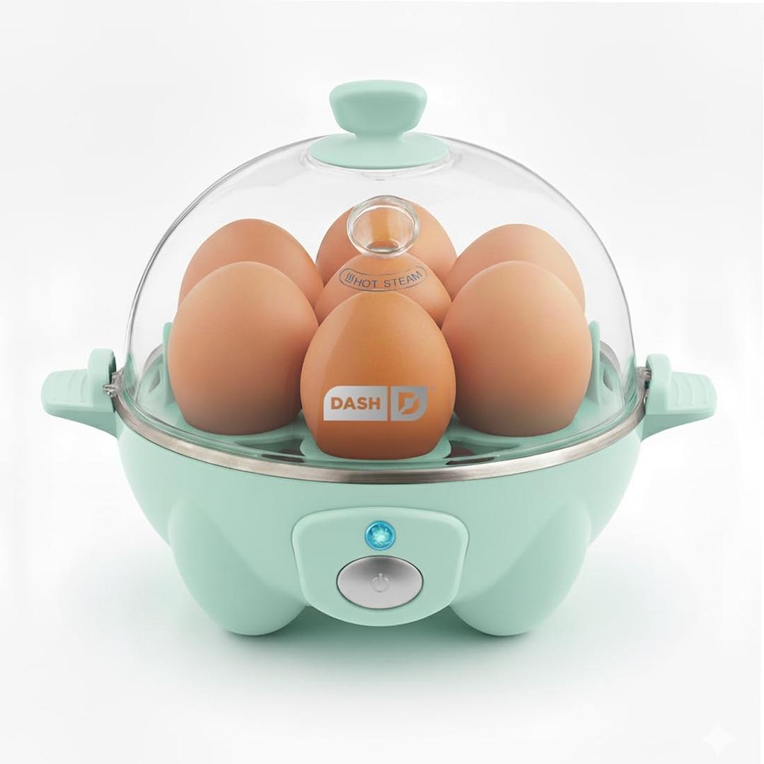 Dash Rapid Egg Cooker - Boiler, Poacher & Steamer - Includes Measuring & Recipe Guide - Dishwasher Safe - BPA Free - Holds 7 Eggs, Aqua