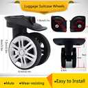 1 Pair Luggage Suitcase Wheels, Trunk Wheels, Luggage Wheel Spare Part Universal Wheel Replacement Luggage Suitcase Wheels for Luggage Suitcase Trolley, Mute Double Row Wheels 