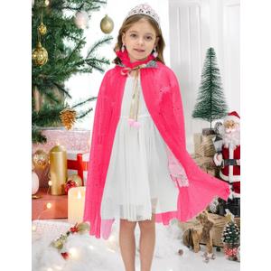 Princess Dress Up for Little Girls Birthday Gifts Costumes Cape Set with 9 Pieces Accessories (M)