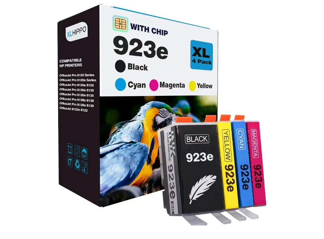 923XL 923e Ink Cartridges for HP Printers 8120e 8130e Series Replacement for HP 923e 923 923XL Ink Cartridges, Compatible for OfficeJet Pro 8125e 8135e 8138e 8139e 8135 8139 8130 e |4 Pack