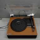 Vinyl Record Player Bluetooth Turntable with Built in Stereo Speakers Belt Drive 3 Speeds Vintage Turntables for Vinyl Records Support RCA Output, Aux in, Auto Stop, Light Walnut