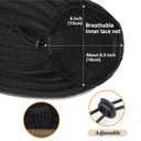 Ponytail Extension with Bangs for Black Women Yaki Straight Drawstring Ponytail with Bangs for Women Synthetic Hairpieces 16 inch Clip in Ponytail Extension for Daily Use(Natural Black)
