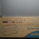 SAYGOER Coffee Table,Tempered Glass Rectangular Center Tables,Modern Tea Table with Open Space for Living Room,Apartment, Office, Small Space,Easy Assembly,Gray Black (39.3"D x 19.7"W x 17.7"H, Grey)