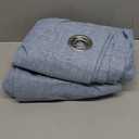 MIULEE Linen Texture Curtains for Bedroom Solid 100% Blackout Thermal Insulated Stone Blue Curtains Grommet Room Darkening Drapes Luxury Decor for Living Room Nursery 52x84 Inch (2 Panels)