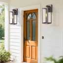 Outdoor Wall Light with Clear Glass, Anti-Rust Exterior Wall Sconce, Weather Resistant Outdoor Lantern, Exterior Lighting for Porch, Patio, Garage, Entryway (Oil-Rubbed Bronze, 15.5"Height-1 Pack)