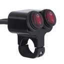 Waterproof Motorcycle ATV 7/8 Light Bar SwitchHandlebar Double Control Kill Button SwitchHeadlight Spotlights Hazard Brake Fog Light ON Off Switches 12v 16A (Red)