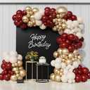 Burgundy Balloon Garland Arch Kit 146Pcs Burgundy and Sand White Metallic Gold Balloons for Maroon Wedding Valentines Day Baby Shower Birthday Party Decorations