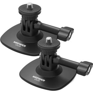 NEEWER Adhesive Mount 2 Pack Compatible with Insta 360 GoPro DJI AKASO Action Camera, 180 Flexible Car Helmet Holder Base Adapter for POV Video Recording Live Streaming, for 1/4" Accessories, CA159