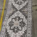 Madane Washable Runner Rug - 2x6 Rug Runners for Hallways 6 Feet Non Slip Vintage Kitchen Runner Rug Ultra-Thin Bathroom Runner Rugs Carpet Laundry Room Bedroom (2x6ft, Black)