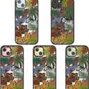 2 x for iPhone 15 Graffiti of Cartoon Animal Phone Case