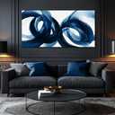 MXUNYZ Blue Abstract Art Wall Decor Minimalist Print Canvas Wall Art | 24 x 48 Inches Large Pictures for Living Room,Apartment Bedroom Home Office Decor Ready to Hang