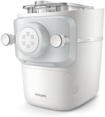 Philips 7000 Series Pasta Maker - ProExtrude Technology, Versatile Mixing Ability, 8 Shaping Discs, Perfect Dough, Easy Clean, Up to 8 Portions, White (HR2660/03)