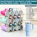 Design for Stanley 40 OZ & Large Bottles & Tumblers with Handle - Acrylic Water Bottle Organizer - Stackable Clear Wine Rack Cup Holder for Home Kitchen Pantry Shelf Countertop Cabinet, 3 Tier Hold 12