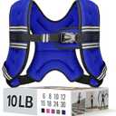 Weighted Vest for Women & Men with Reflective Stripe and Adjustable Buckle, Comfortable & Durable Rucking Vest for Walking, Running & Strength Training (10 lb, Blue)