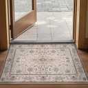 LUMI Washable Ultra-Thin Entryway Mats, Oriental Small Indoor Door Mat, Non-Slip Inside Welcome Doormats, Retro Distressed Carpet for Front Door, Bedroom, 24"x36", Beige