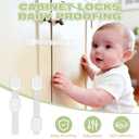 4 x 8-pack Child Safety Cabinet Locks, Child-proof Cabinet Locks with 3M Adhesive, No Drilling Required, Multipurpose Baby-proof Cabinet Locks For Drawers, Fridge, Cabinets, Toilet Seat and More