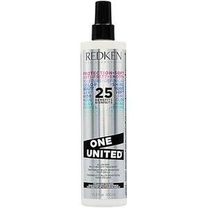 Redken One United AllInOne Leave In Conditioner  MultiBenefit Leave In Treatment For All Hair Types, Heat Protectant and Detangler Spray, ParabenFree, 13.5 Fl Oz