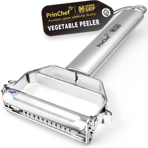 PrinChef Vegetable Peeler, 3 in 1 Versatile Y Potato Peeler for Kitchen| Ultra Sharp Julienne Peeler with Anti-Slip Handle | Stainless Steel No-Rust Veggie Peeler, Heavy Duty