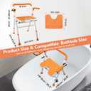 Foldable Shower Chair, Folding Bath Shower Seat for Inside Shower, Minimalist Shower Chair with Arms and Back Height Adjustable, Portable Safety Bath Chairs for Elderly, Seniors, Disabled