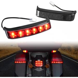 LED Saddlebag Lights for Harley Touring, Smoked Saddlebag Run Brake Turn Signal Tail Lights for Harley Street Electra Road Glide Road King Ultra Limited Touring 2014-2023 Accessories (2PCS)