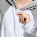 Unisex Adult Onesie Pajamas Animal Cosplay Halloween Costume One Piece Plush Sleepwear Homewear (Medium, White)