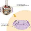 Narwey Barrel Drawstring Makeup Bag Large Cosmetic Bag Make up Bags Toiletry Bag Travel Bags for Toiletries Organizer for Women Gift for Teen Girls (Purple) (Patent)