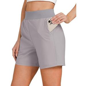 GRAPENT Hiking Shorts for Women High Waisted Pull On Athletic Casual Summer Lightweight Cooling Sport Shorts with Pocket S
