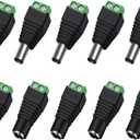 California JOS (5 Male + 5 Female) 12 V 2.1x5.5mm DC Power Jack Plug Adapter Barrel Connector for CCTV Security Camera LED Strip
