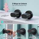 ThorBolt Fingerprint Door Knob, Keyless Door Knob with Keypad Biometric Electronic Thumbprint, Auto-Lock for Interior Doors for Bedroom, Home, Office, Garage, 4xAA Alkaline (NOT Included), MD1 Black