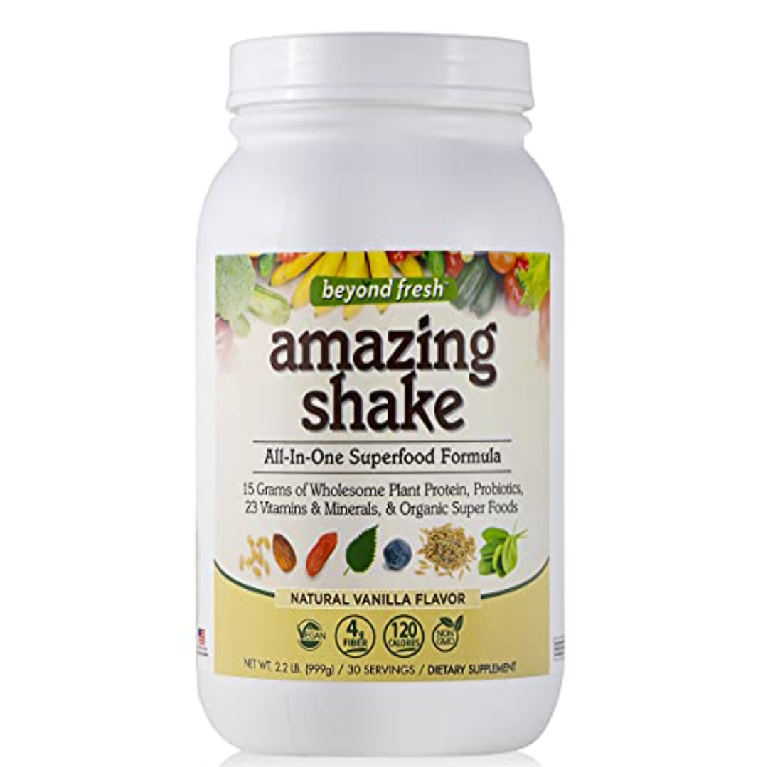 Beyond Fresh Amazing Shake, Superfood Formula, Plant Protein Based, Meal Replacement, Natural Vanilla Flavor, 999 Gram (N12551) 02/2026