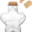 WHJY 29oz Star Shaped Glass Jar with Cork Lid for Home Decor and DIY Craft (large)