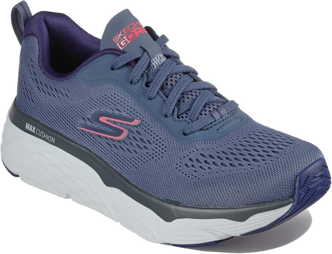 Skechers Women's Max Cushioning Elite-Destination Point Sneaker, 0 (8.5, Blue/Pink)