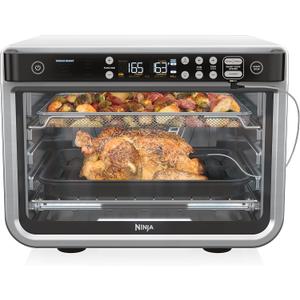 Ninja DT251 Foodi 10-in-1 Smart XL Air Fry Oven, Bake, Broil, Toast, Roast, Digital Toaster, Thermometer, True Surround Convection up to 450°F, includes 6 trays & Recipe Guide, Silver