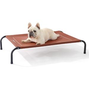 Bedsure Outdoor Elevated Dog Bed Medium Size Dog, Portable Indoor & Outdoor Cooling Raised Cot Pet Hammock Bed with Skid-Resistant Feet, Frame with Breathable Mesh, Terracotta, 43 inches
