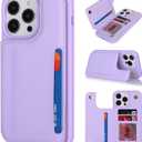 iCoverCase Compatible with iPhone 14 Pro Max Phone Case with Card Holder, Wallet Case for Women Men RFID Blocking PU Leather Protective Case 6.7 Inch (Light Purple)
