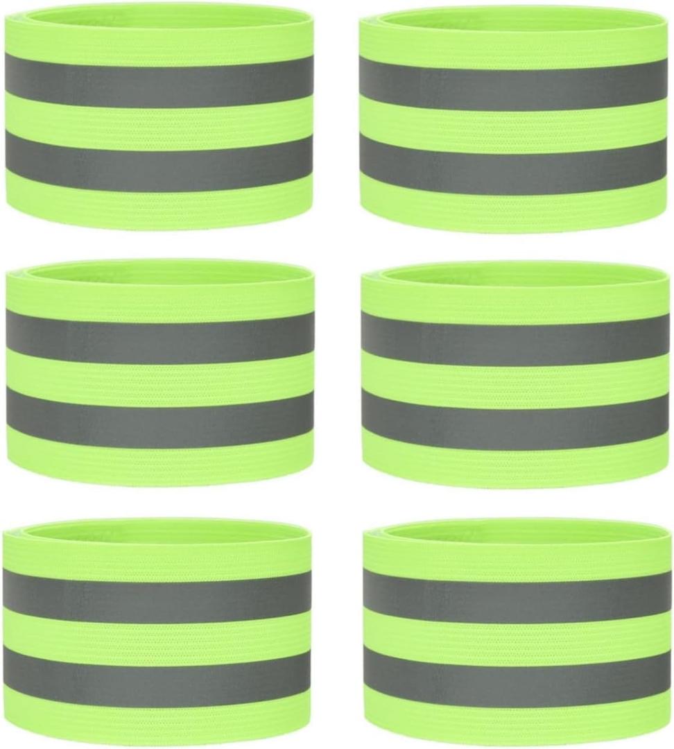 2 x Reflective Bands for Night Walking Reflective Arm Bands Reflective Bands for Outdoor Cycling, Hiking, Jogging, Motorcycle Riding or Running, Reflective 6