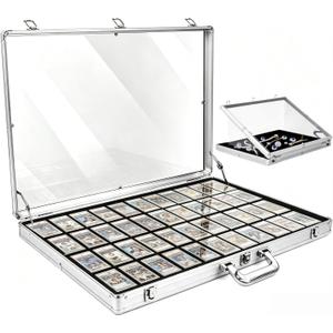 Silver 34"x22" Aluminum Lockable Trading Card Display Case