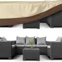 Extra Large Patio Furniture Covers Waterproof, Kikcoin Outdoor Furniture Cover / Tough Canvas Outside Table and Chair Covers / General Purpose Outdoor Sectional Cover 136"L x 84"W x 28"H