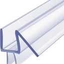 Butecare Premium Frameless Shower Door Bottom Seal Strip for Glass Doors - Shower Door Seal Sweep (1/2 x 39, Clear Vinyl)