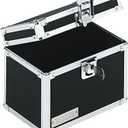 Vaultz Lockable Index Card Holder - Flash Card Organizer for Recipes, Passwords or Studying Holds 450 4x6 Notecards - Index Card Box Study Accessories, Black